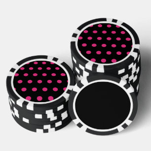 Polka Dot Poker Chips (Schwarz & Neon Pink)