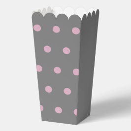 Polka Dot Popcorn Box (dunkelgrau und weich rosa) Geschenkschachtel