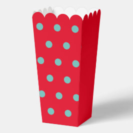 Polka Dot Popcorn Box (Red & Aqua) Geschenkschachtel