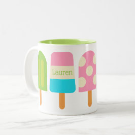 Polka Dot Popsicles Personalisierte Mug Zweifarbige Tasse