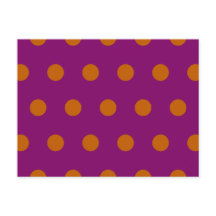 Polka Dot Postcard (Deep Magenta & Pumpkin Orange)