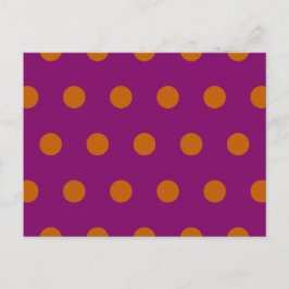 Polka Dot Postcard (Deep Magenta & Pumpkin Orange) Feiertagspostkarte