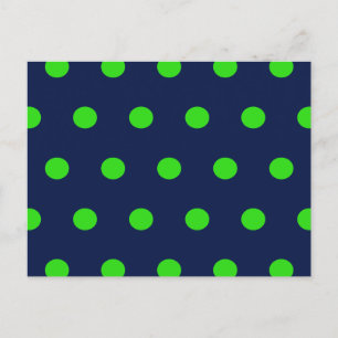Polka Dot Postcard (Navy Blue & Lime Green) Feiertagspostkarte