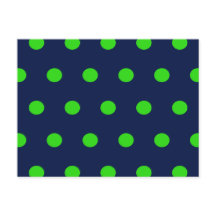 Polka Dot Postcard (Navy Blue & Lime Green)