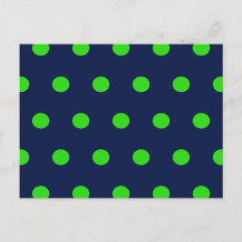 Polka Dot Postcard (Navy Blue & Lime Green) Feiertagspostkarte
