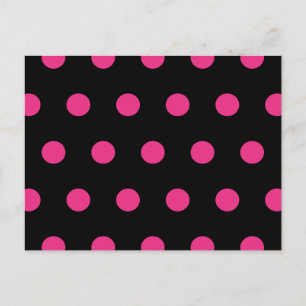 Polka Dot Postkarte (Schwarz & Neonpink)