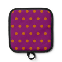 Polka Dot Pot Holder (Deep Magenta & Orange)