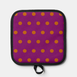 Polka Dot Pot Holder (Deep Magenta & Orange) Topflappen