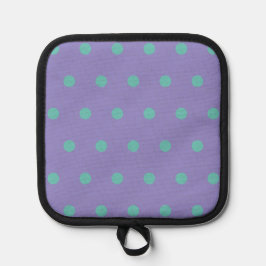 Polka Dot Pot Holder (Lavender & Aqua) Topflappen
