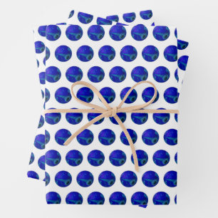Polka Dot Precision: Der Blue Ray Bowl Geschenkpapier Set