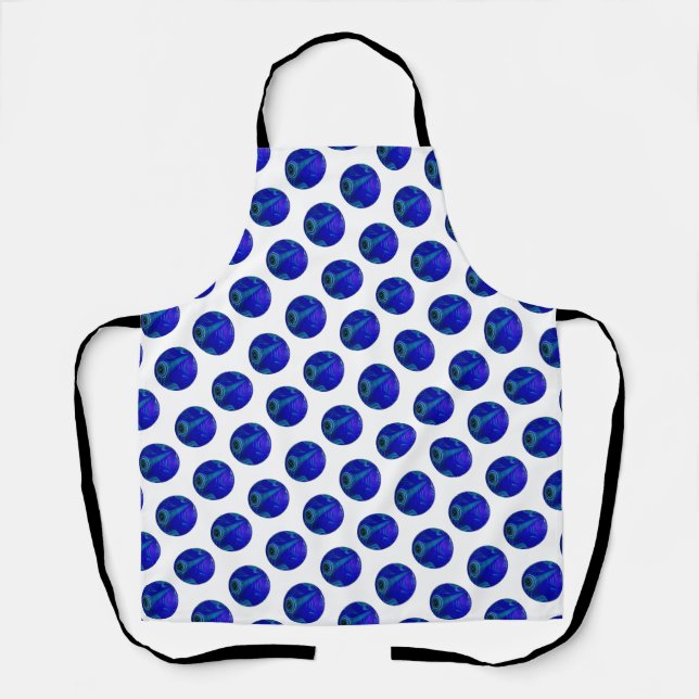 Polka Dot Precision: Der Blue Ray Bowl Schürze (Vorderseite)