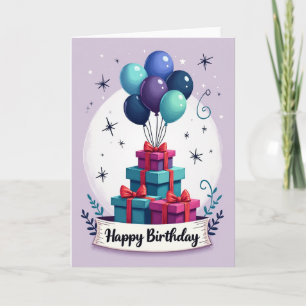 Polka Dot Presents Balloons Karte