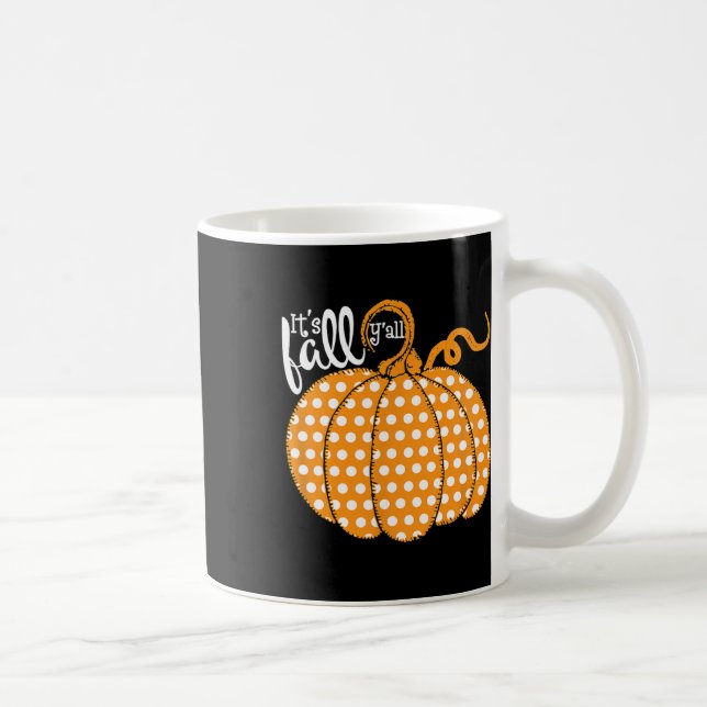 Polka Dot Pumpkin glücklicher Fall - sein Fall Yal Kaffeetasse (Rechts)
