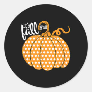 Polka Dot Pumpkin glücklicher Fall - sein Fall Yal Runder Aufkleber