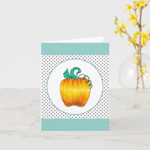 Polka Dot Pumpkin Grußkarte Karte