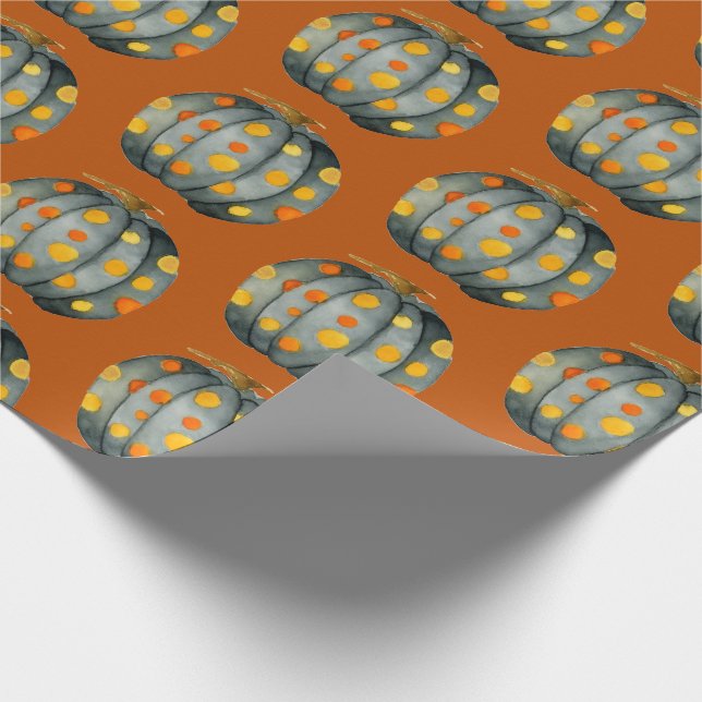 Polka Dot Pumpkin Muster Wrapping Paper Geschenkpapier (Ecke)