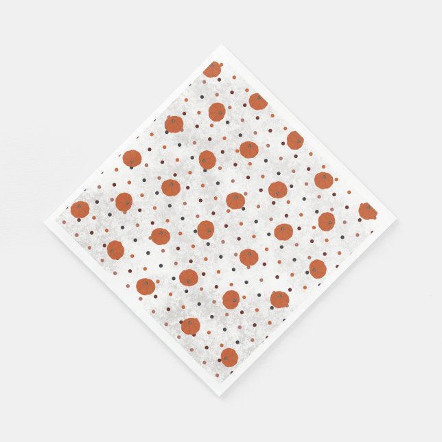 Polka Dot Pumpkin Paper Napkin Serviette (Ecke)