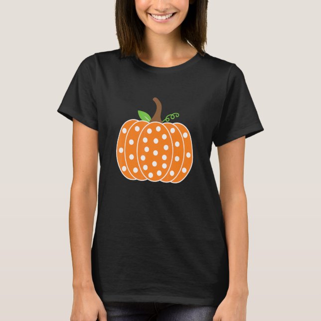 Polka dot Pumpkins großer Kürbis T-Shirt (Vorderseite)
