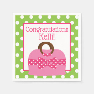 Polka Dot Purise Personalisiertes Party Napkins Serviette