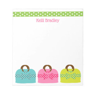 Polka Dot Purses Personalisiert Notepad Notizblock