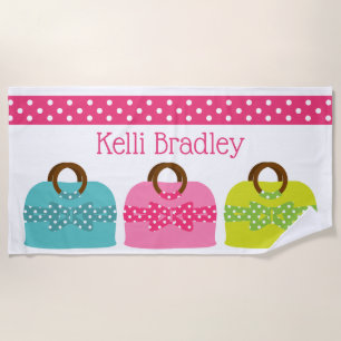 Polka Dot Purses Personalisiertes Badtuch Strandtuch