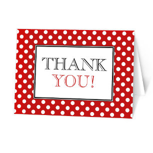 Polka Dot Red Thank You Cards Dankeskarte
