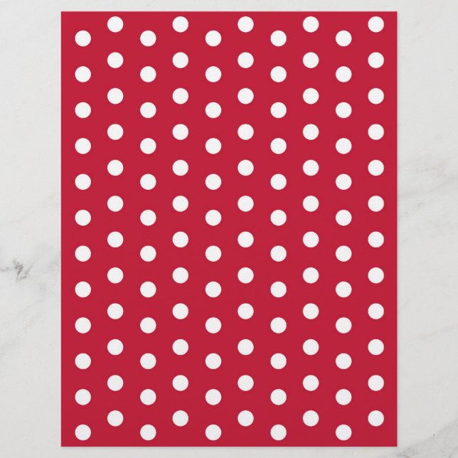 Polka Dot Red White Baby Scrapbook Paper (Vorderseite)