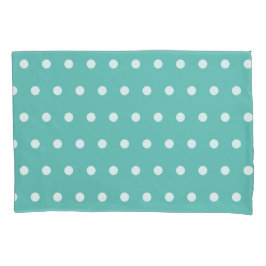 Polka Dot Reversible Pillowcase (Aqua & White) Kissenbezug