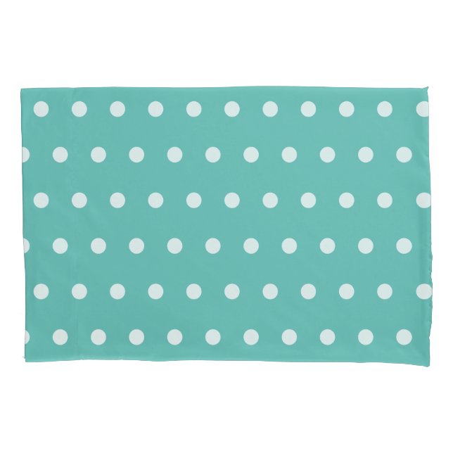 Polka Dot Reversible Pillowcase (Aqua & White) Kissenbezug (Vorderseite)