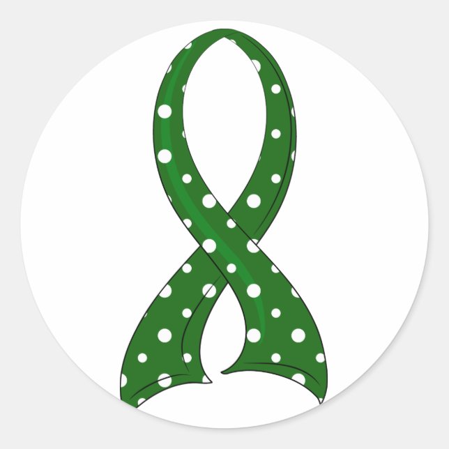 Polka Dot Ribbon Liver Disease Runder Aufkleber (Vorderseite)