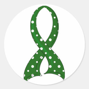 Polka Dot Ribbon Liver Disease Runder Aufkleber