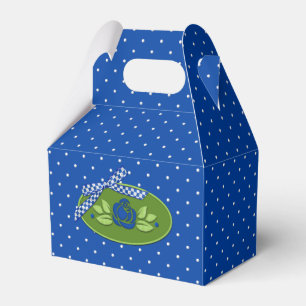 Polka Dot Rose Blue Gable Gastgeschenk Box Geschenkschachtel