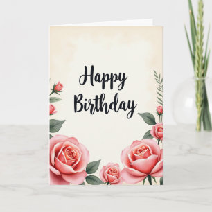 Polka Dot Rose Geburtstagskarte Karte