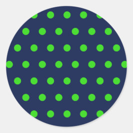 Polka Dot Round Stickers (Navy Blue & Lime Green)