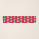 Polka Dot Scarf (Red & Aqua) Schal<br><div class="desc">Polka dots...  im Vintagen Stil.. Roter Hintergrund mit Aqua Polka Punkten.. Große kleine Geschenkidee...  Gastgeschenk...  kleine Geschenk... </div>