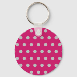 Polka Dot Schlüsselanhänger (Hot Pink & Gray)