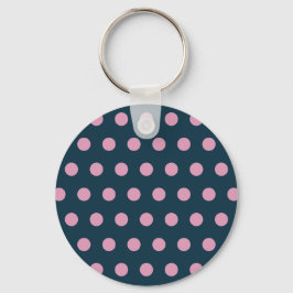 Polka Dot Schlüsselanhänger (Mitternacht blau und 