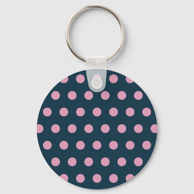 Polka Dot Schlüsselanhänger (Mitternacht blau und  (Vorderseite)