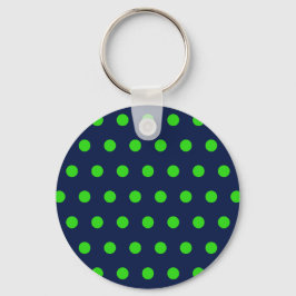Polka Dot Schlüsselanhänger (Navy Blue & Lime Gree