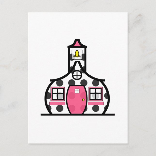 Polka Dot Schoolhouse Postkarte (Vorderseite)