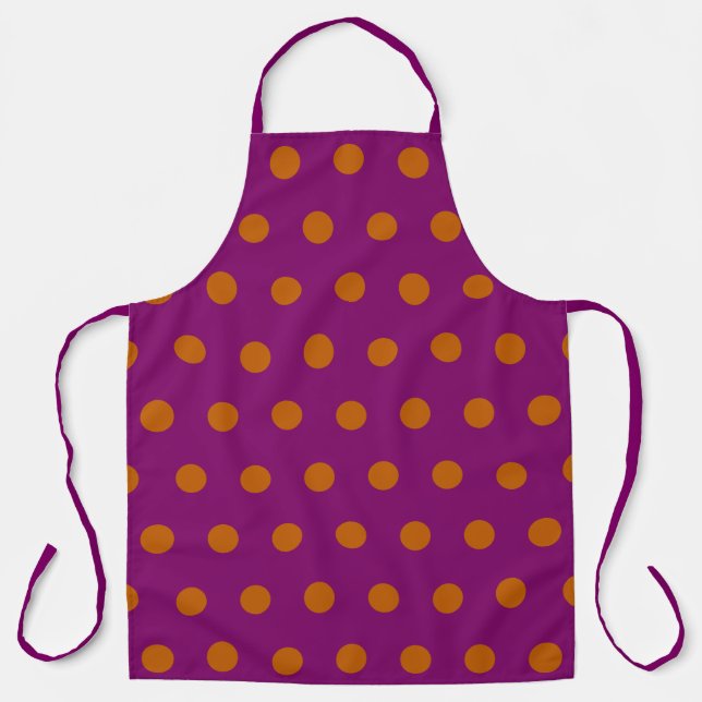 Polka Dot Schürze (Magenta & Orange) (Vorderseite)