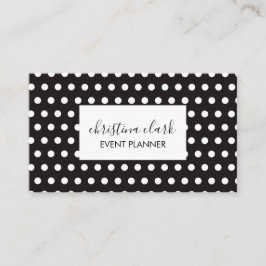 Polka Dot Schwarz-weiß Custom Personalisiert Visitenkarte