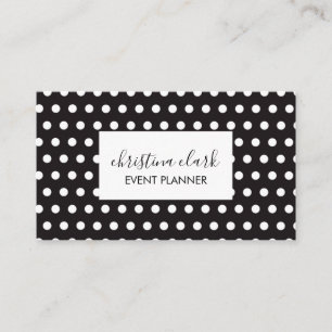 Polka Dot Schwarz-weiß Custom Personalisiert Visitenkarte
