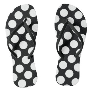 Polka Dot (Schwarz & Weiß) in beliebiger Größe anp Flip Flops