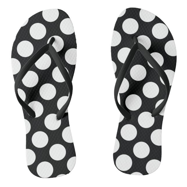 Polka Dot (Schwarz & Weiß) in beliebiger Größe anp Flip Flops (Fußbett)