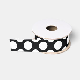 Polka Dot (Schwarz & Weiß) in beliebiger Größe anp Ripsband