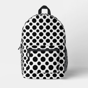 Polka Dot Schwarz-weißes Muster Bedruckter Rucksack