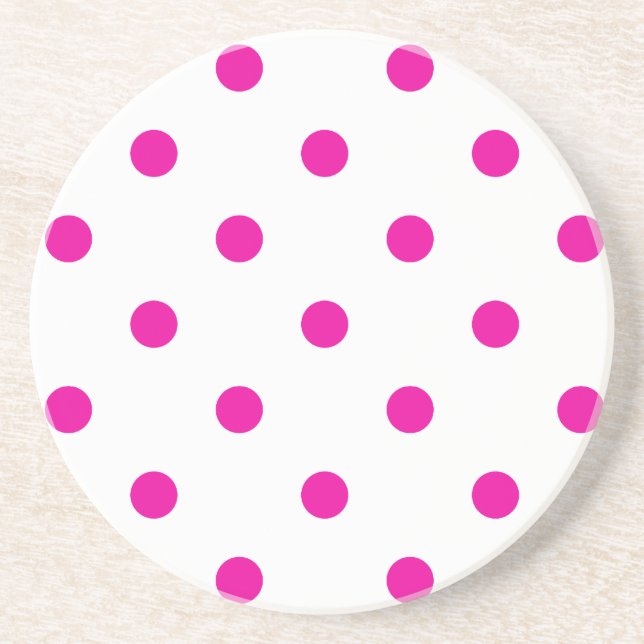 Polka Dot Series - Rosa und Weiß Untersetzer (Vorne)