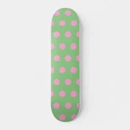 Polka Dot Skateboard (Sage Green & Pastel Pink)