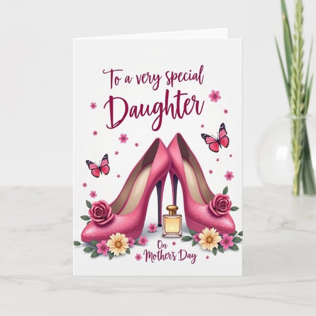 Polka Dot Special Daughter Card Karte (Vorderseite)
